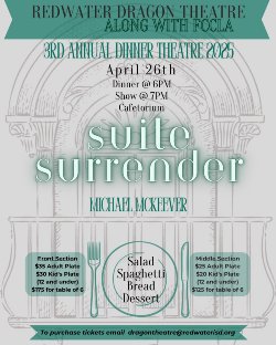 Flyer sharing information about the Dinner Theatre